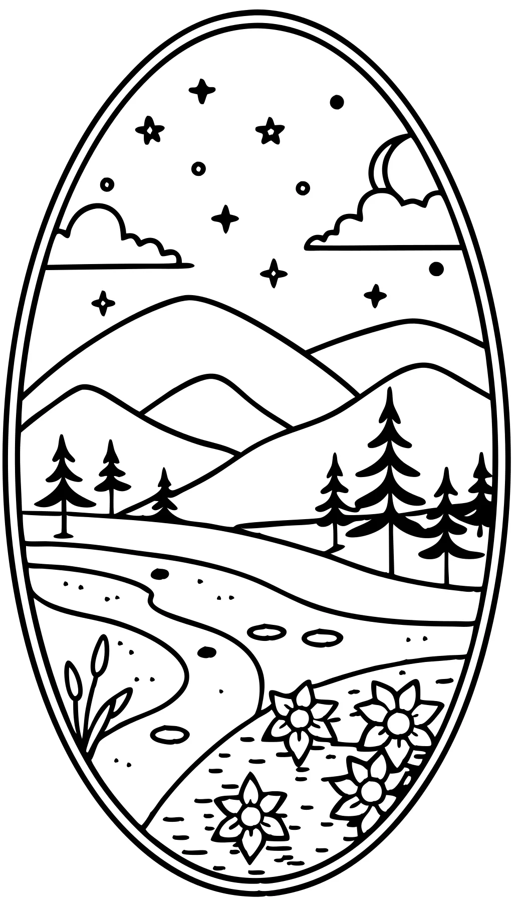 adult coloring pages landscape